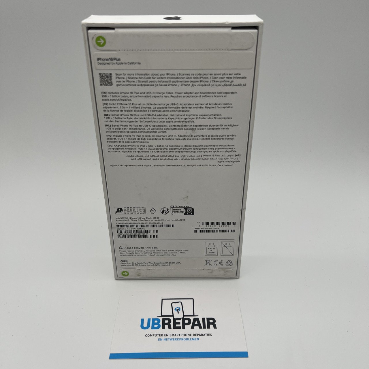 Apple iPhone 16 plus NIEUW zwart 128 GB
