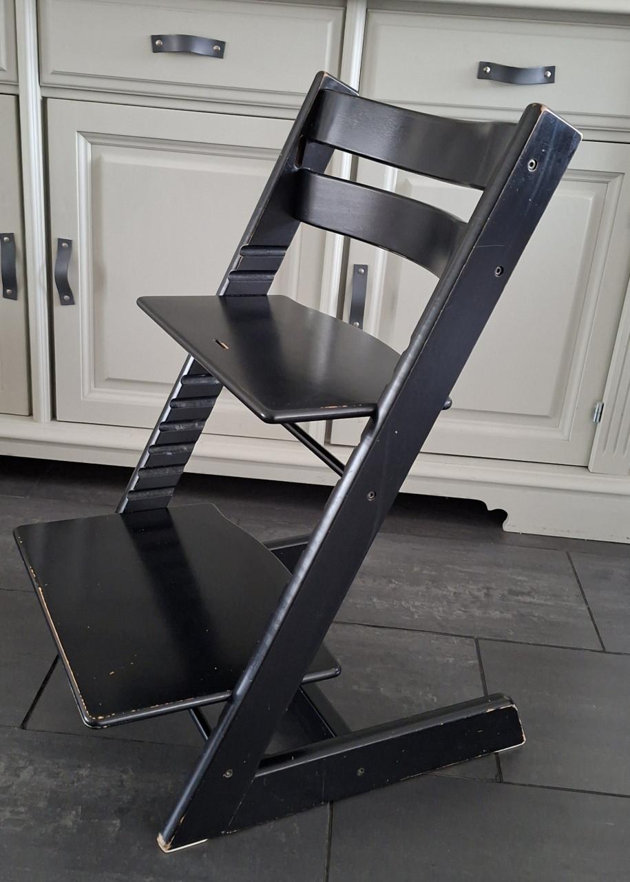 Zwarte Trip trap stoel + beugelset