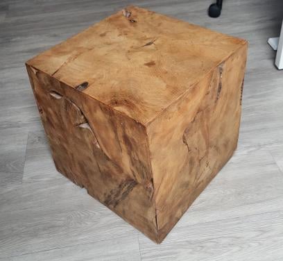 Houten blok sokkel bijzettafel tafel 40x40x40 cm