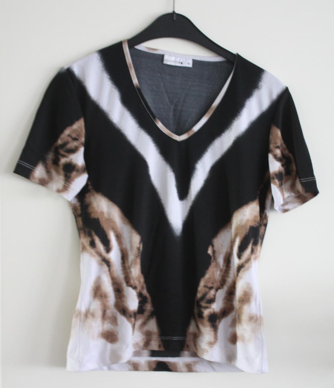 Shirt wit bruin zwart maat 36