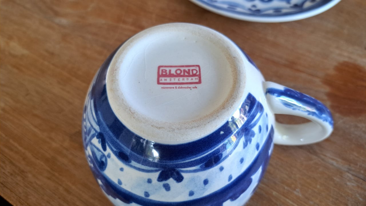 Blond Amsterdam kop en schotel fietsen