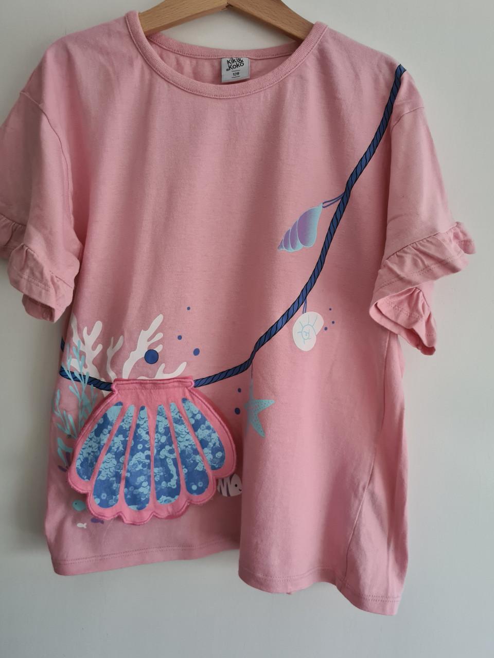 Roze shirt met leuk applicatie van Kiki & Koko Maat 128