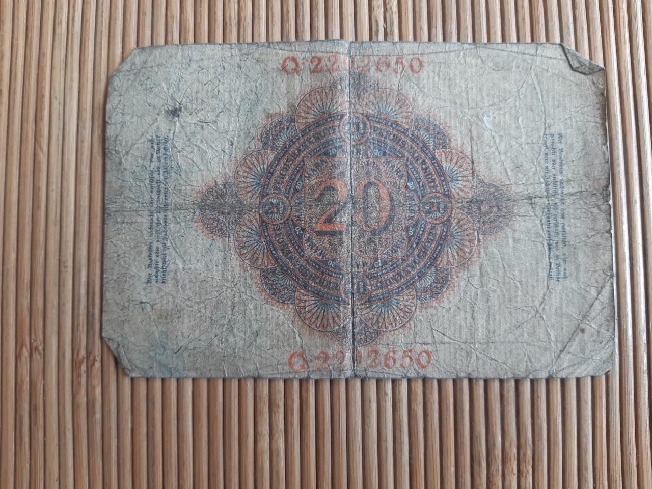 Oud reichsbanknote bankbiljet