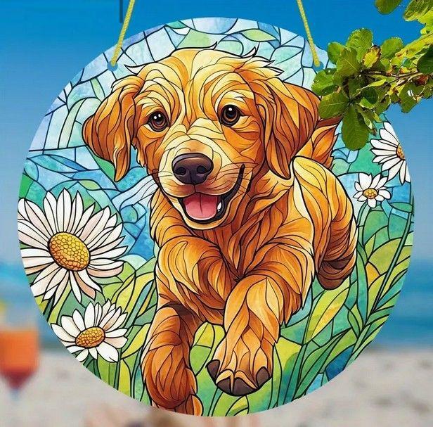 Raamhanger golden retriever ( extra kleurrijk )