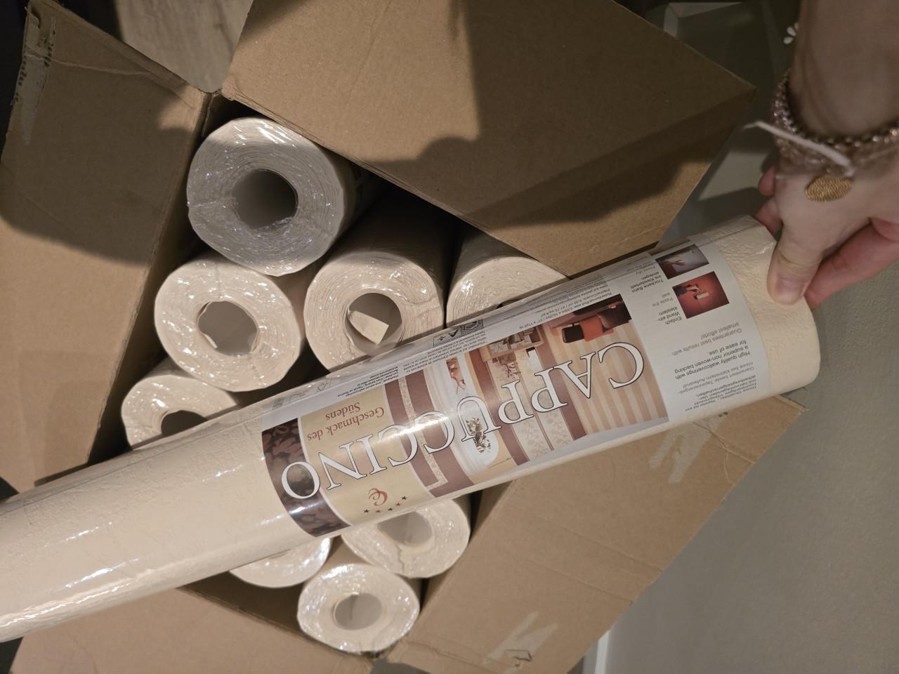 Behang 11 rollen (beige/zandkleurig)