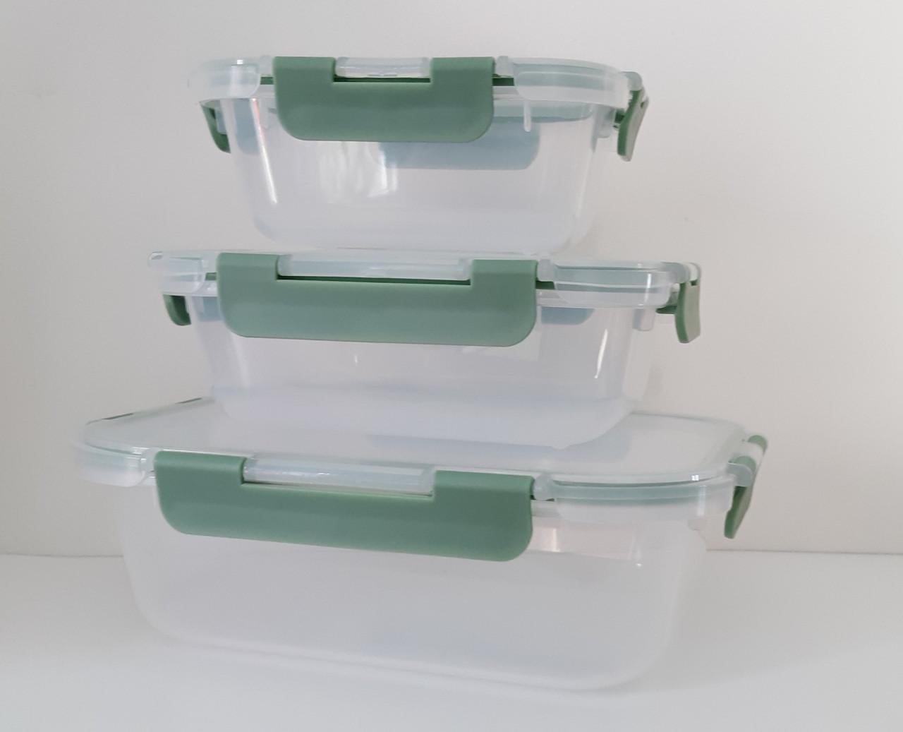 3 HEMA bewaardozen met clipdeksel, voorraad, vershoudbakjes, semi transpara