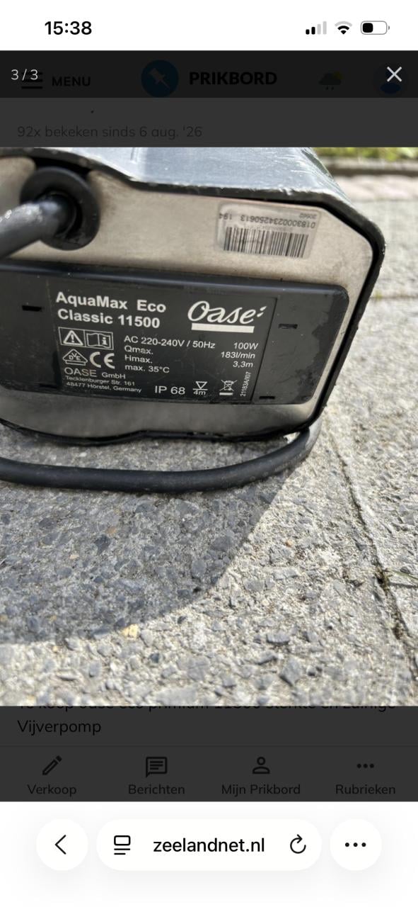Te koop oase eco classik 11500 Vijverpomp sterke en zuinige pomp