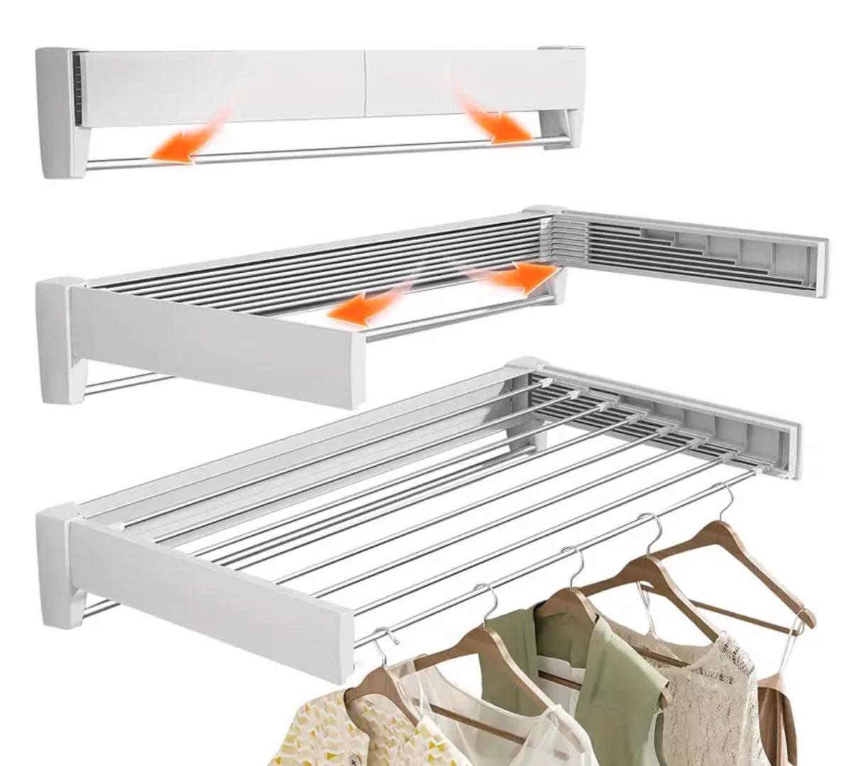 Nieuw opvouwbaar droogrek wand muur droogrek wit onzichtbaar