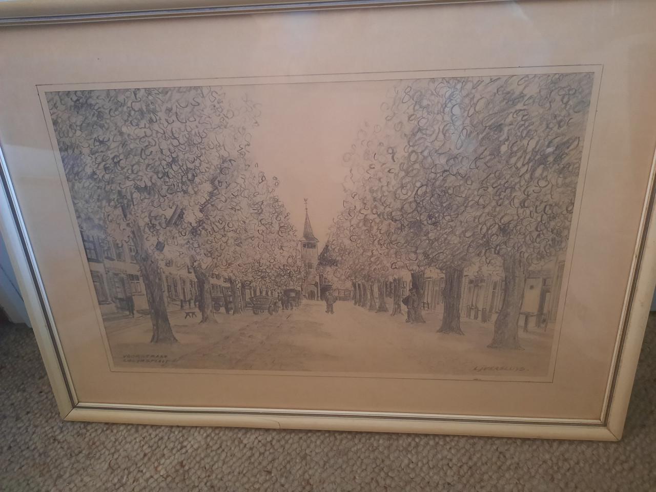 Tekening Voorstraat Colijnsplaat  L.J. Versluys