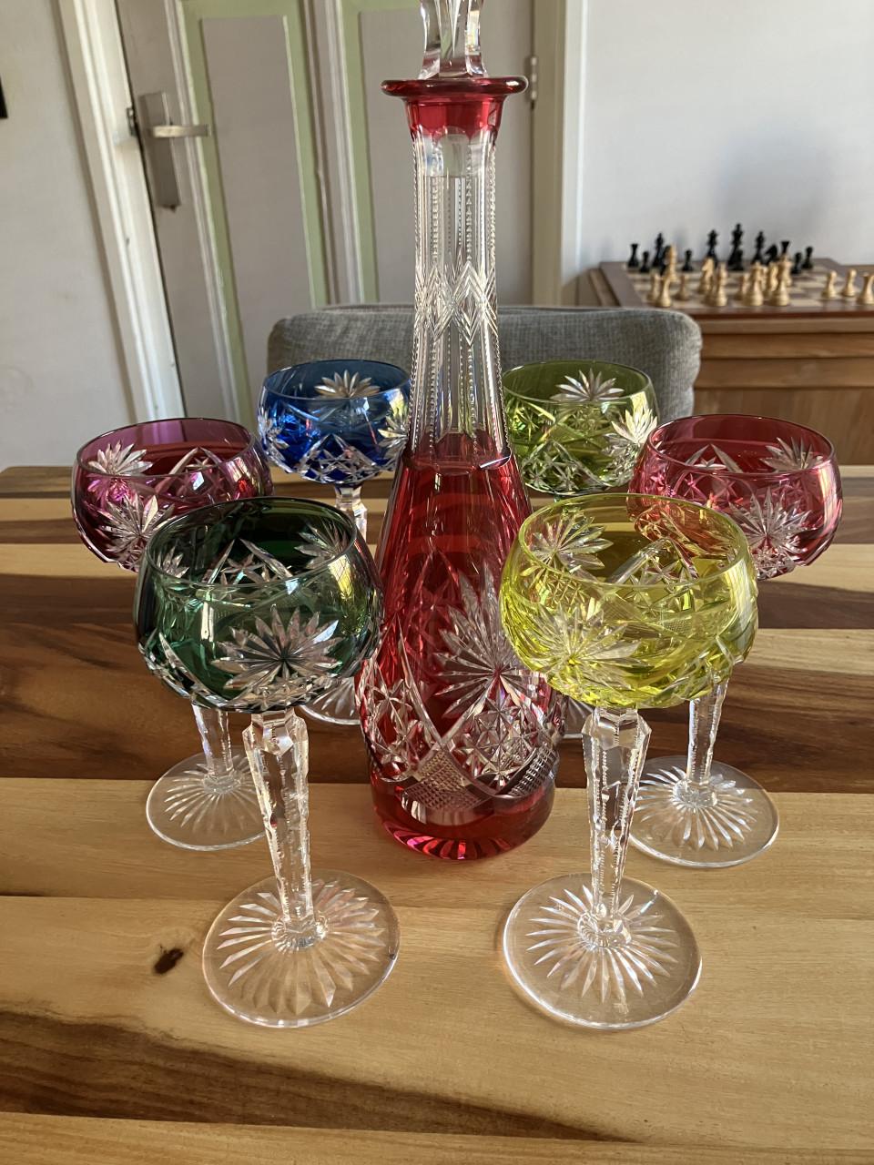 Set glazen en karaf Val St Lambert