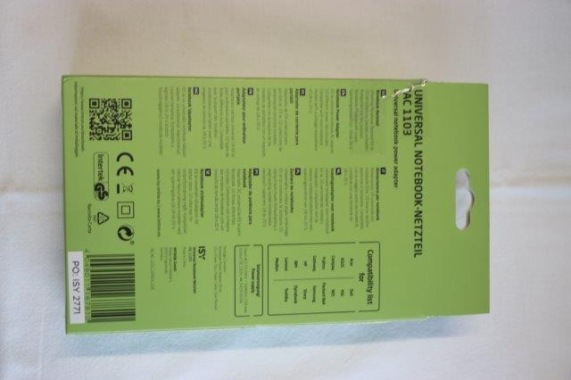Universal notebook power adapter 65 watts ISY simply connected PO: ISY 2771