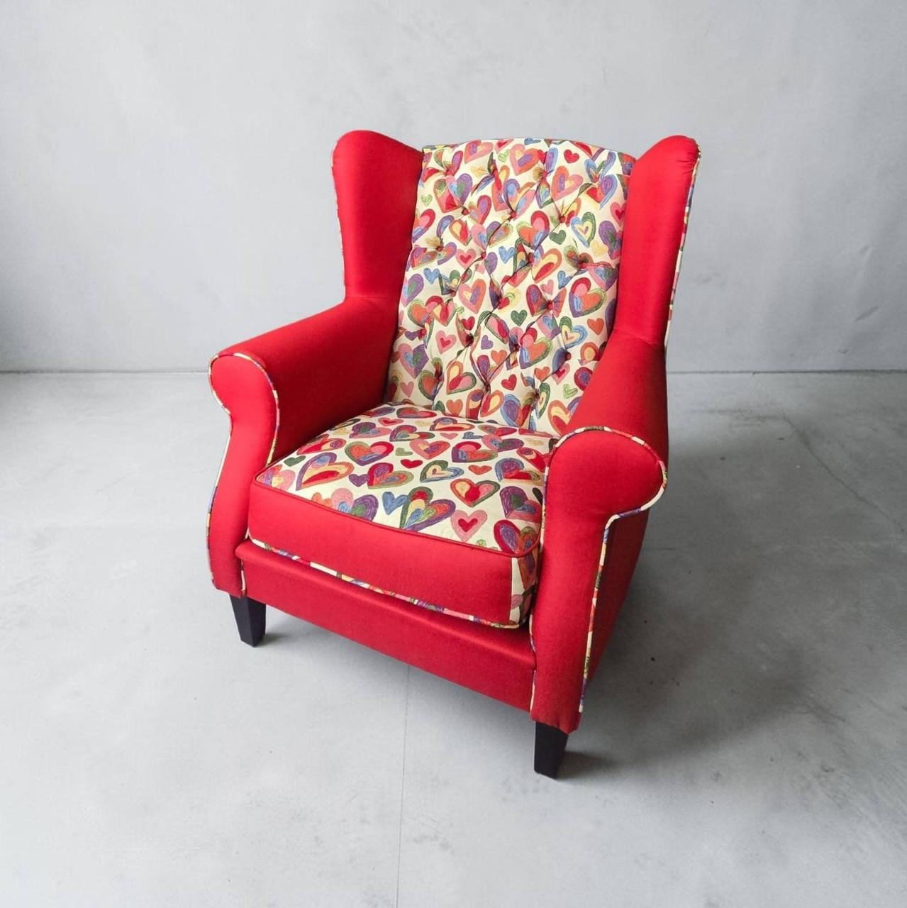 Nieuw gestofdeerde oorfauteuil topkwaliteit