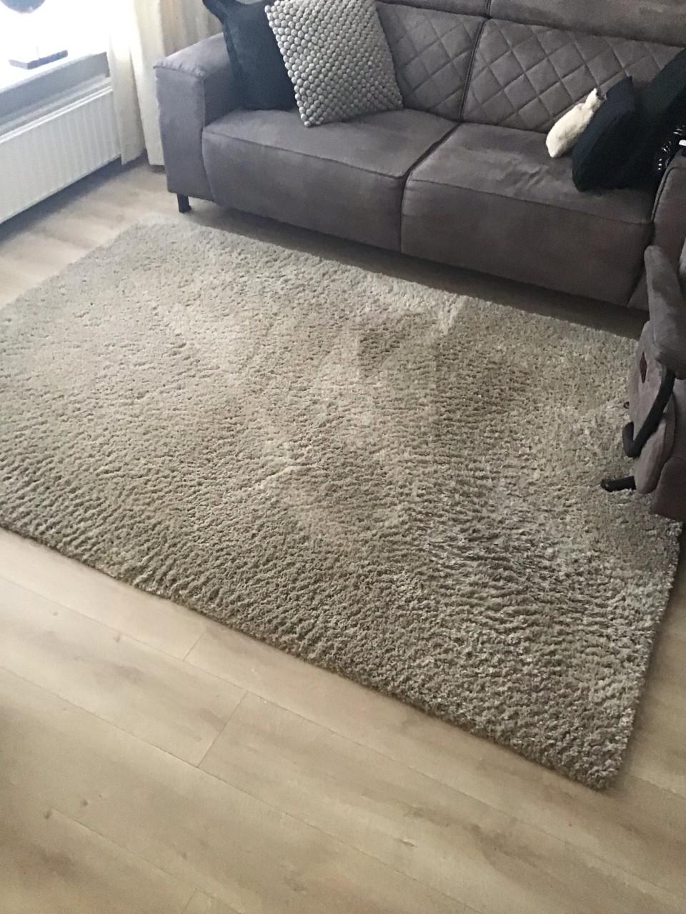 Bijna Gratis af te halen vloerkleed kleur taupe