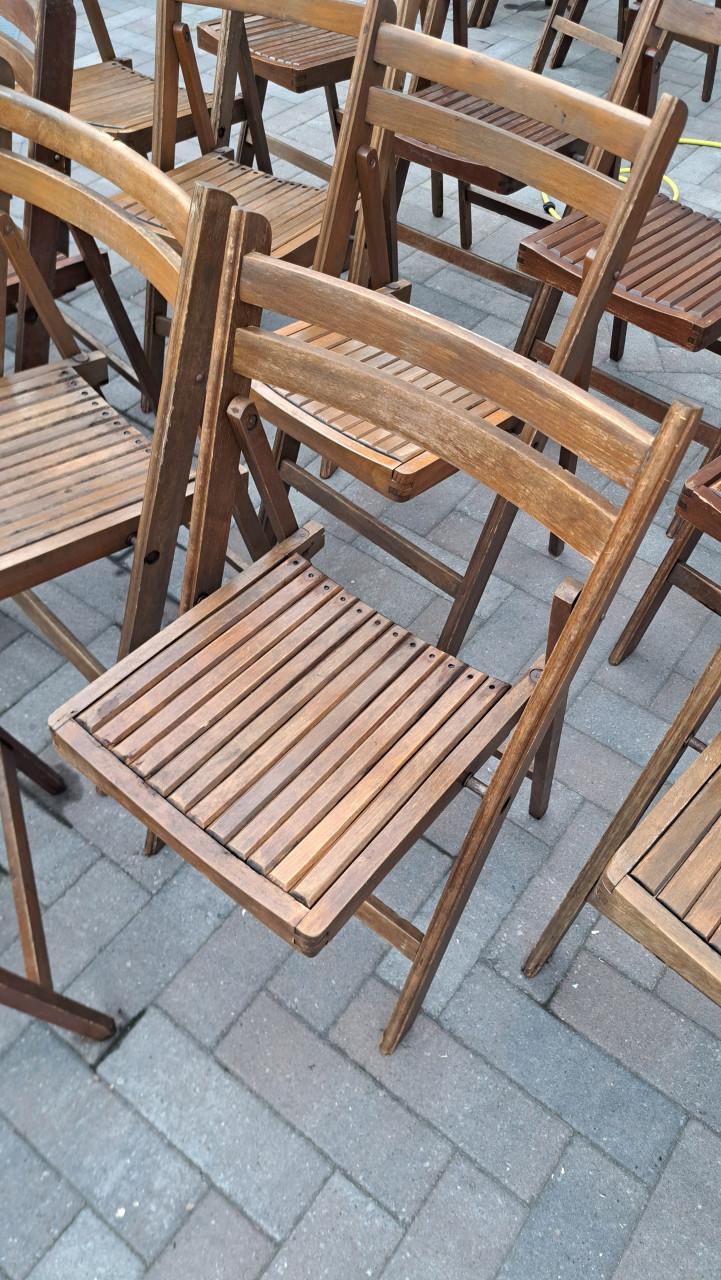 Partij vintage klapstoelen