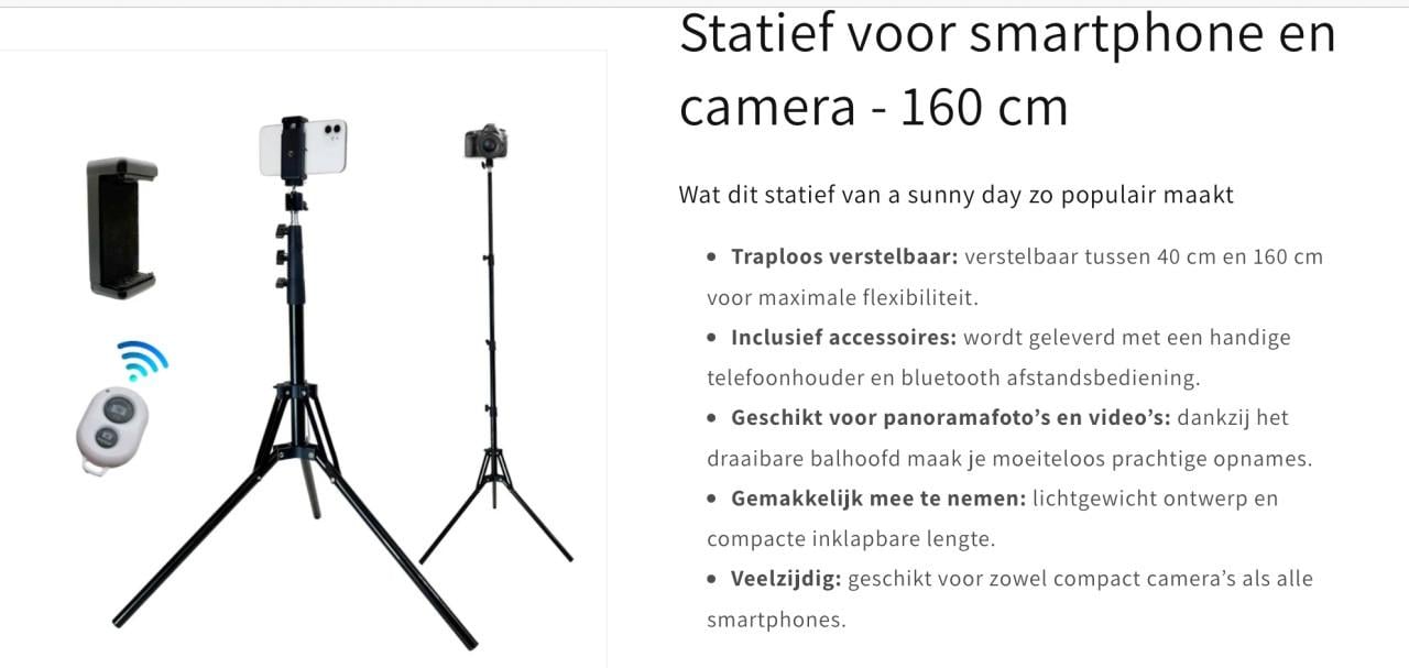 A sunnyday statief voor smartphone of camera