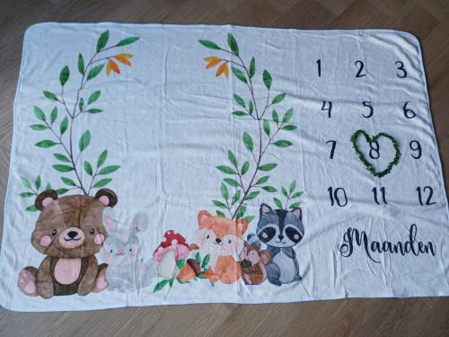 Mijlpaaldeken bosdieren (incl. hartkransje) - €5