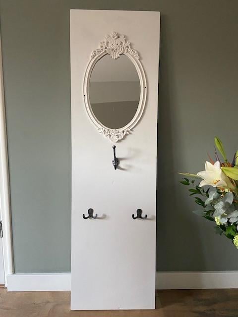 Brocante kapstok/spiegel