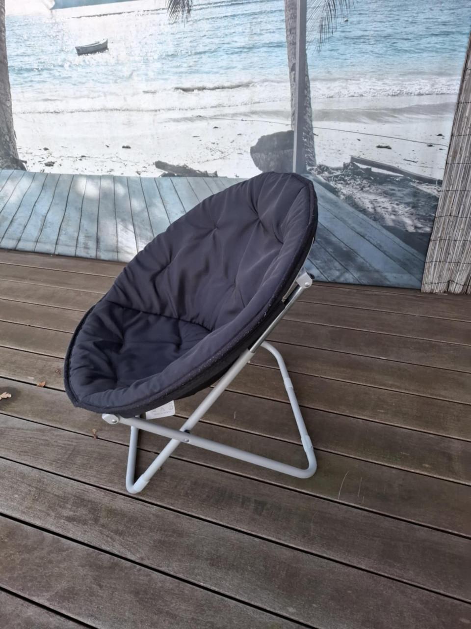 Comfortabele Maanstoel- Lounge-Klapstoel (Zwart/Grijs)