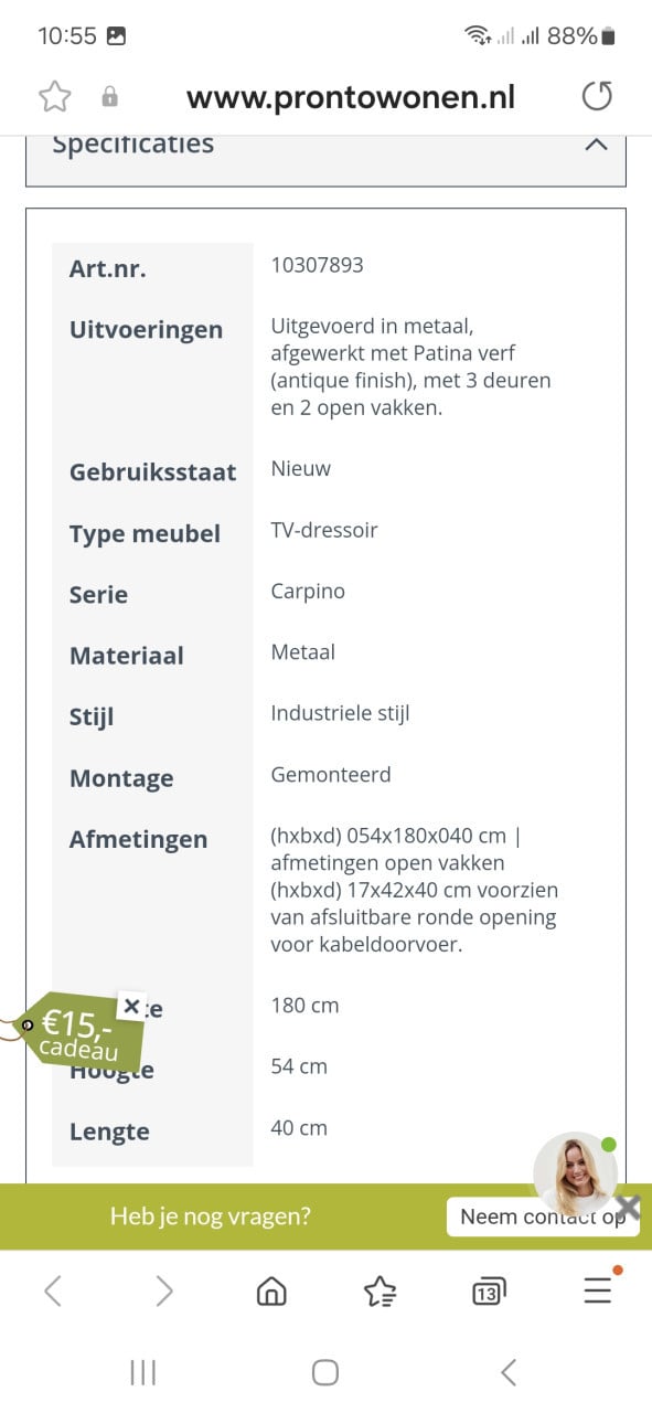 Tv meubel industriële stoer uiterlijk