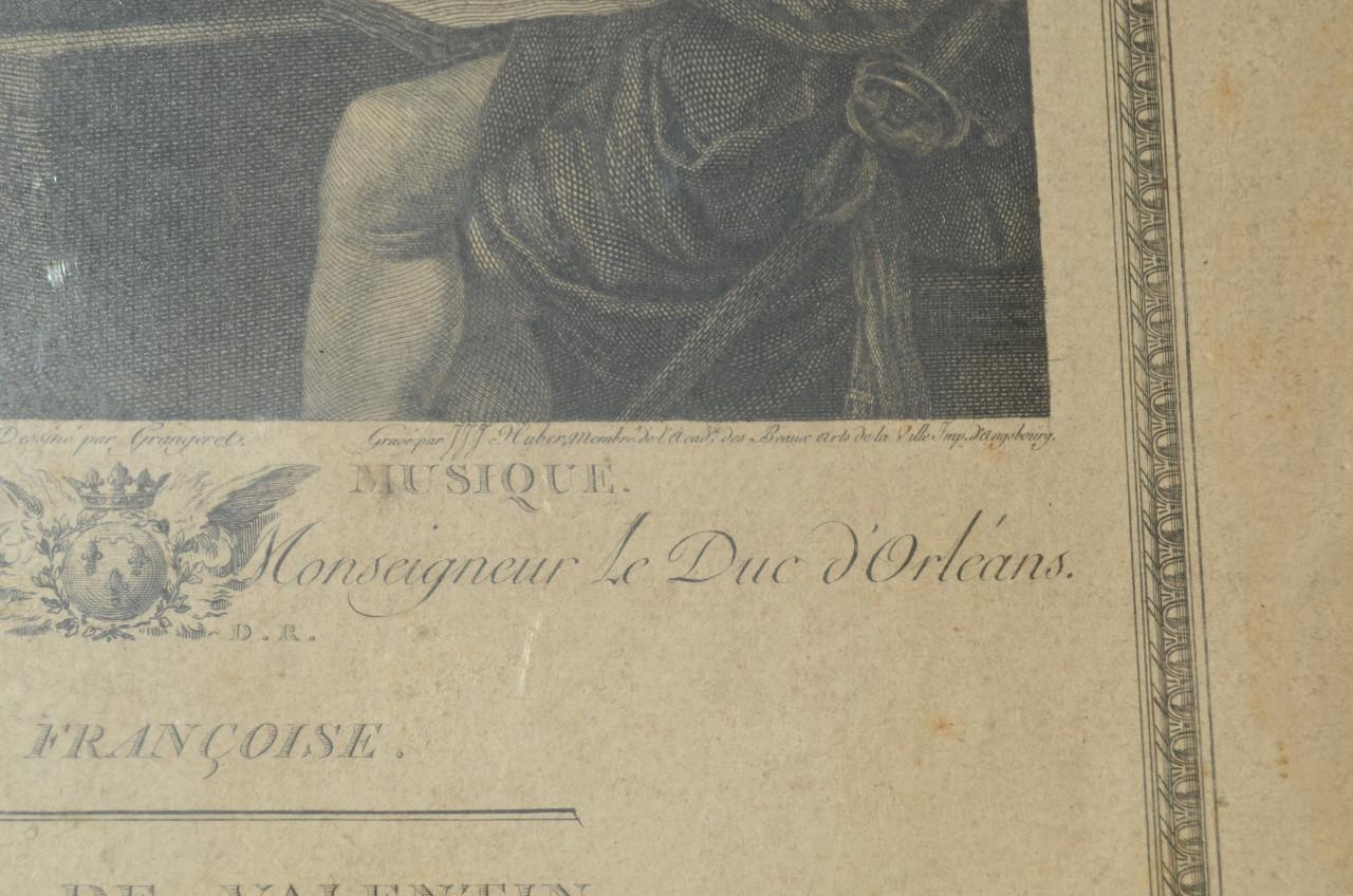Franse gravure 'La Musique' coll. le Duc d'Orleans 1786