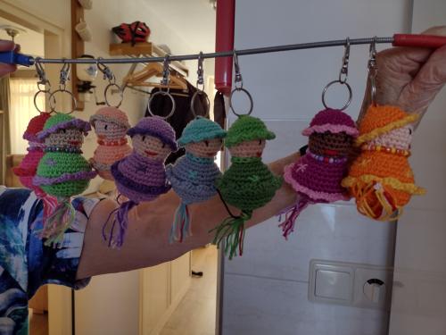 Gehaakte sleutelhanger poppetjes