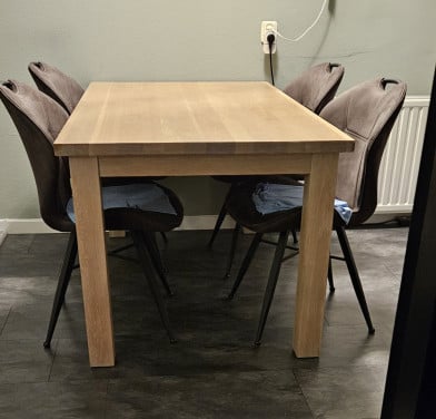 Massief Eiken Eettafel - Krijtwit