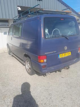 Vw t4 2002, blauw ,aut., airco, 2,5 tdi, 102 pk ,d-cab met klep