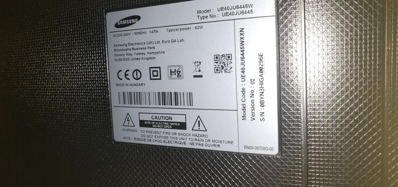Samsung 40 Inch (102 cm) Smart TV, type UE40JU6445W