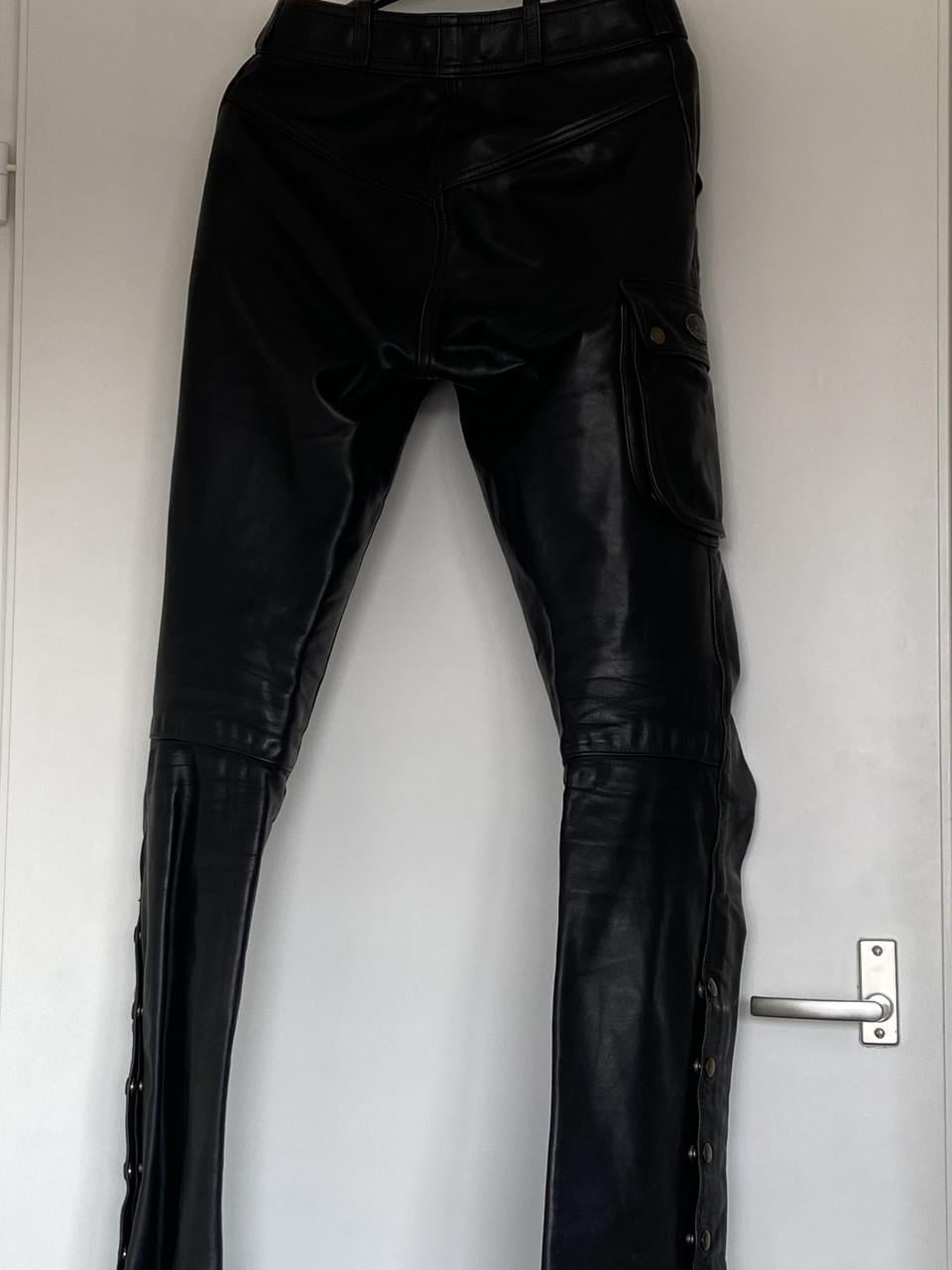 Leren motorbroek/jeans  Maat 30/34