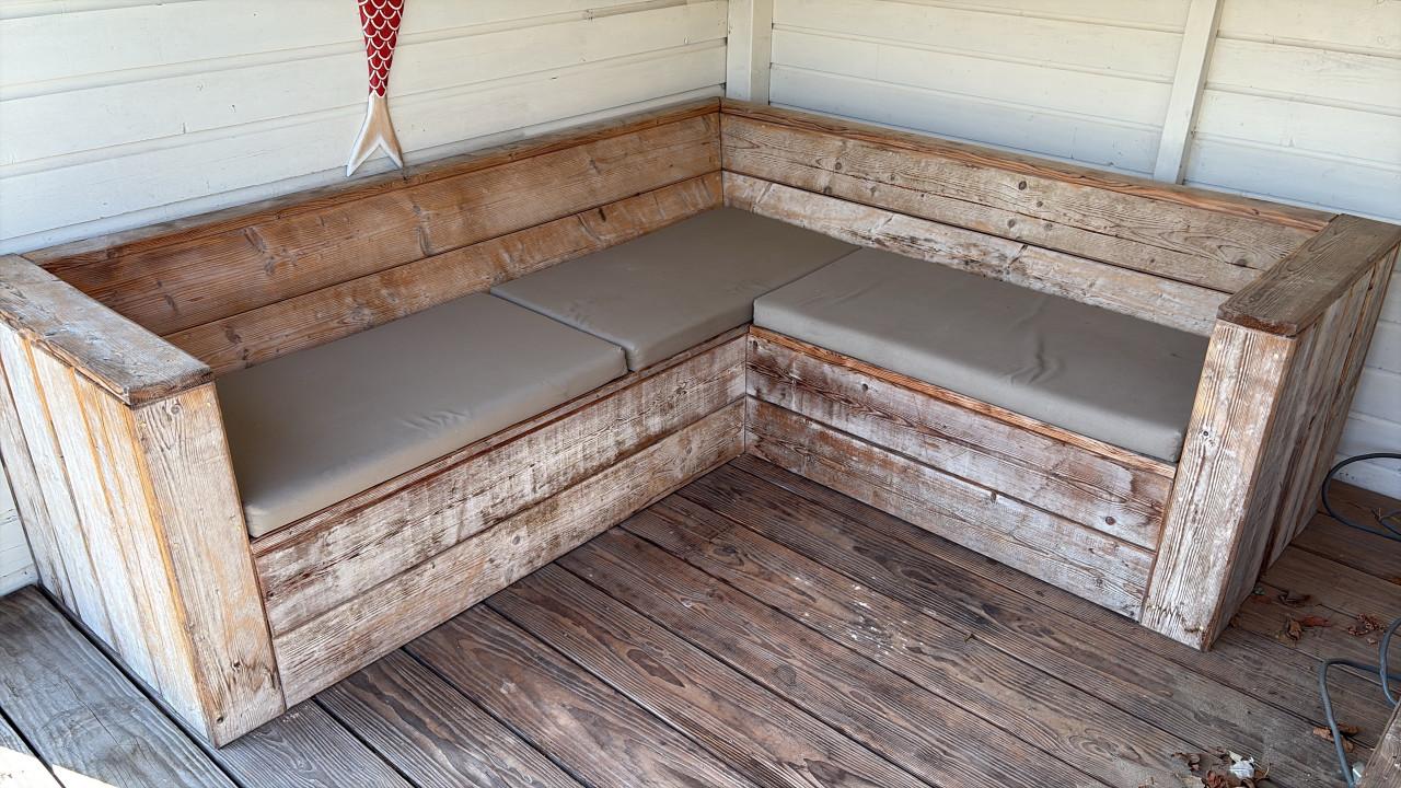 Loungebank echt steigerhout