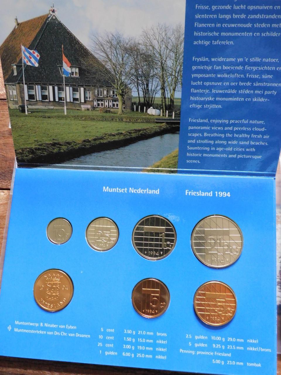 8 muntsetjes Nederland 1988 t/m 1995