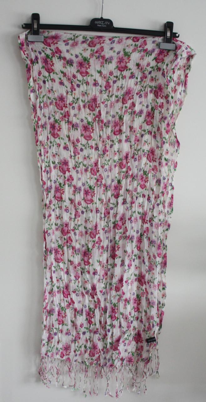 Witte sjaal met bloemen print
