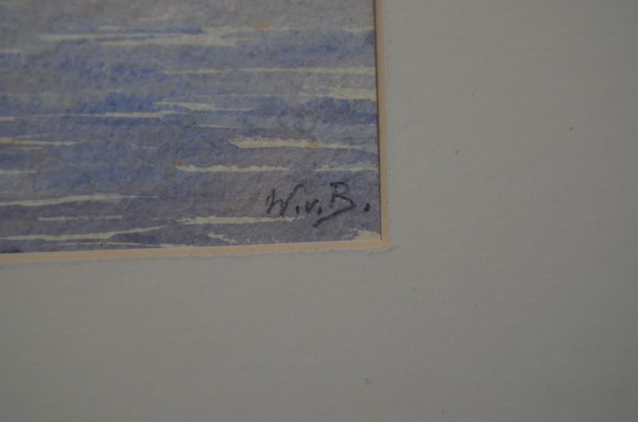 Aquarel skyline van Veere gemonogrammeerd.