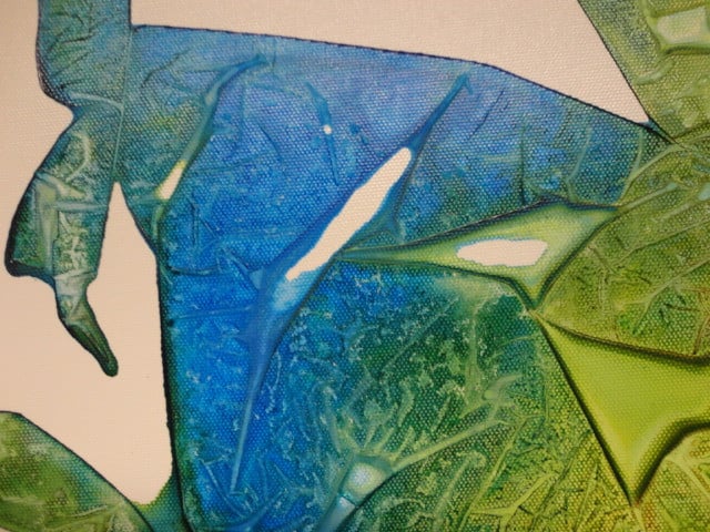 " Leaf " Prachtig Acrylschilderij