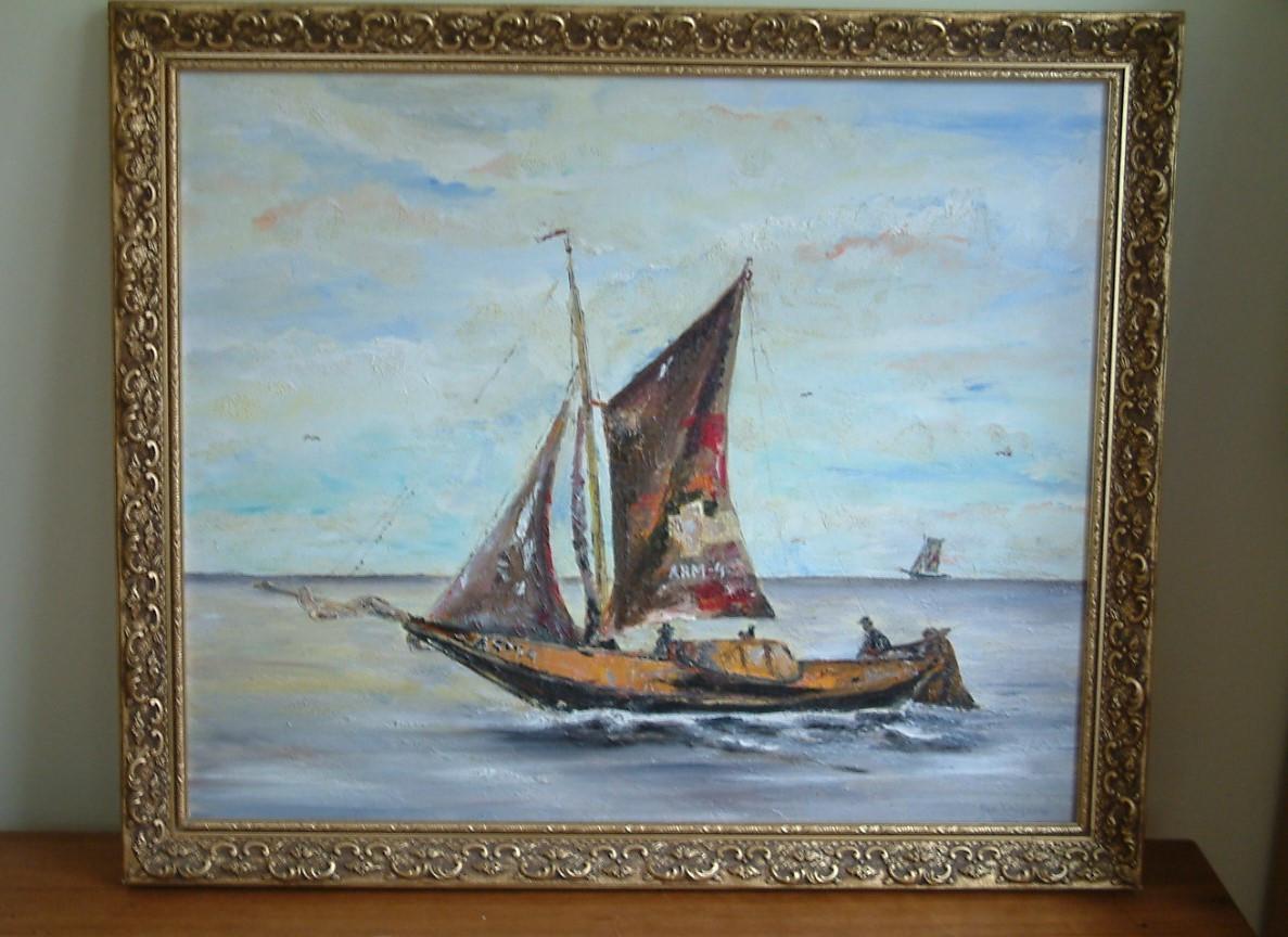 Hoogaars -hengst  oude visserij  schilderijen  Jac Caljouw  Arnemuiden