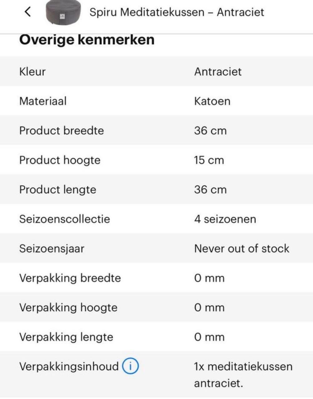 Spiru Meditatie/Yogakussen - Grijs
