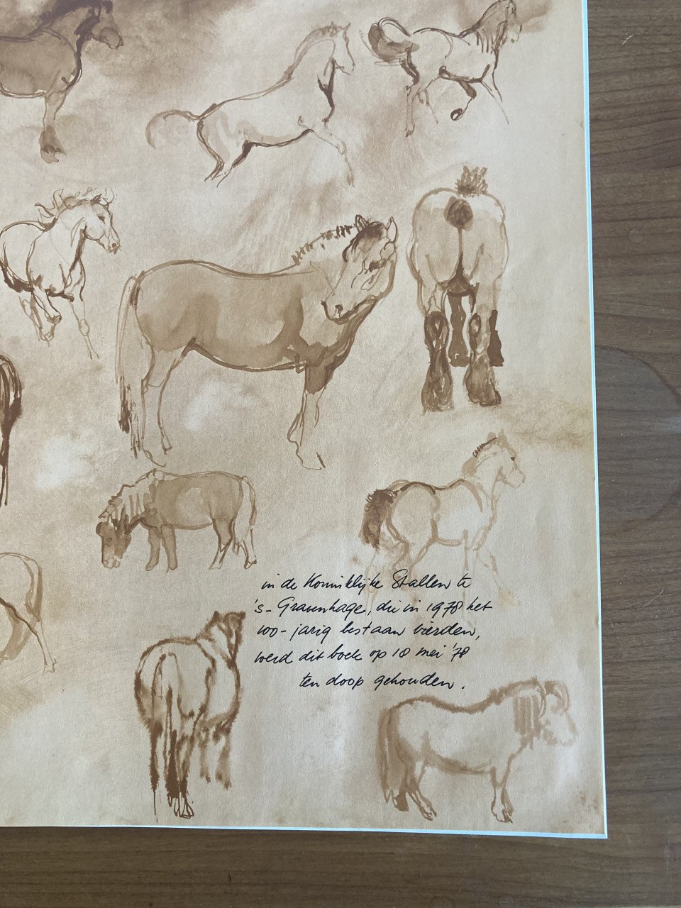 'Het brieschend paard' van Rien Poortvliet incl. bouwplaat