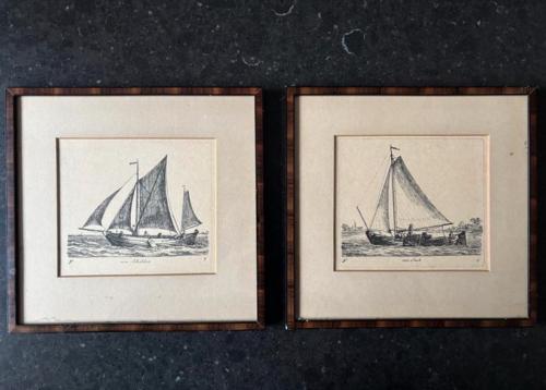 Gerrit Groenewegen - Twee Hollandse vaartuigen