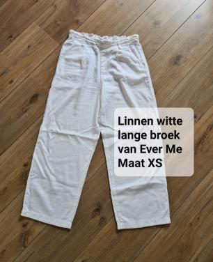 Mooie witte linnen lange broek van Ever Me Mt XS