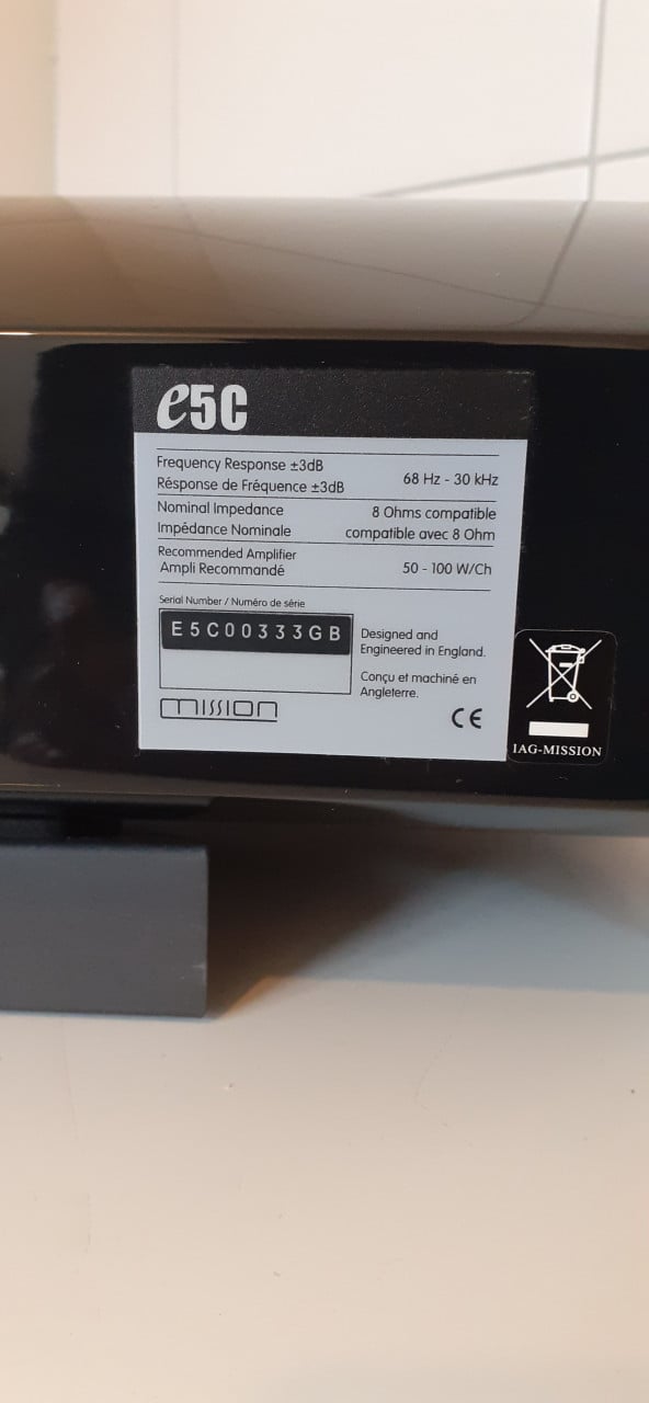 Mission E5C center speaker