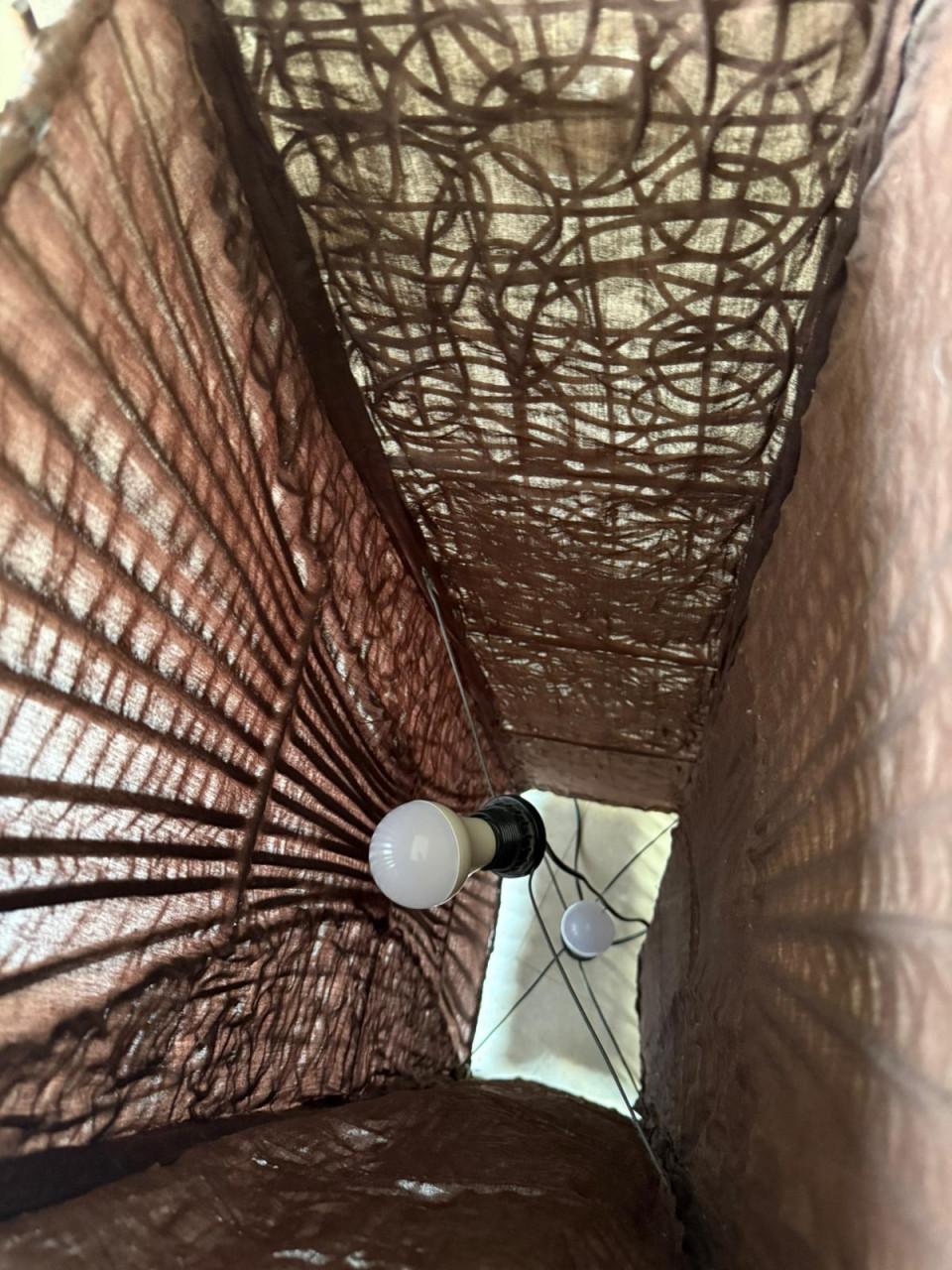 2 vintage rattan / wicker vloerlampen