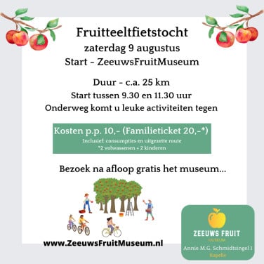 Fruitteeltfietsroute vanaf Zeeuws Fruit Museum
