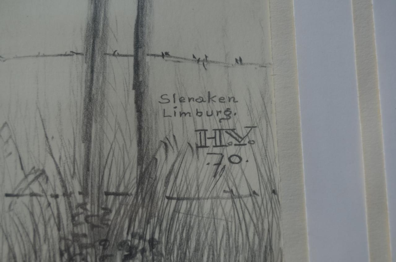 10 x Hendrik Voskuijl (1893 - 1980) potloodtek. bomen (1) o.a. Slenaken