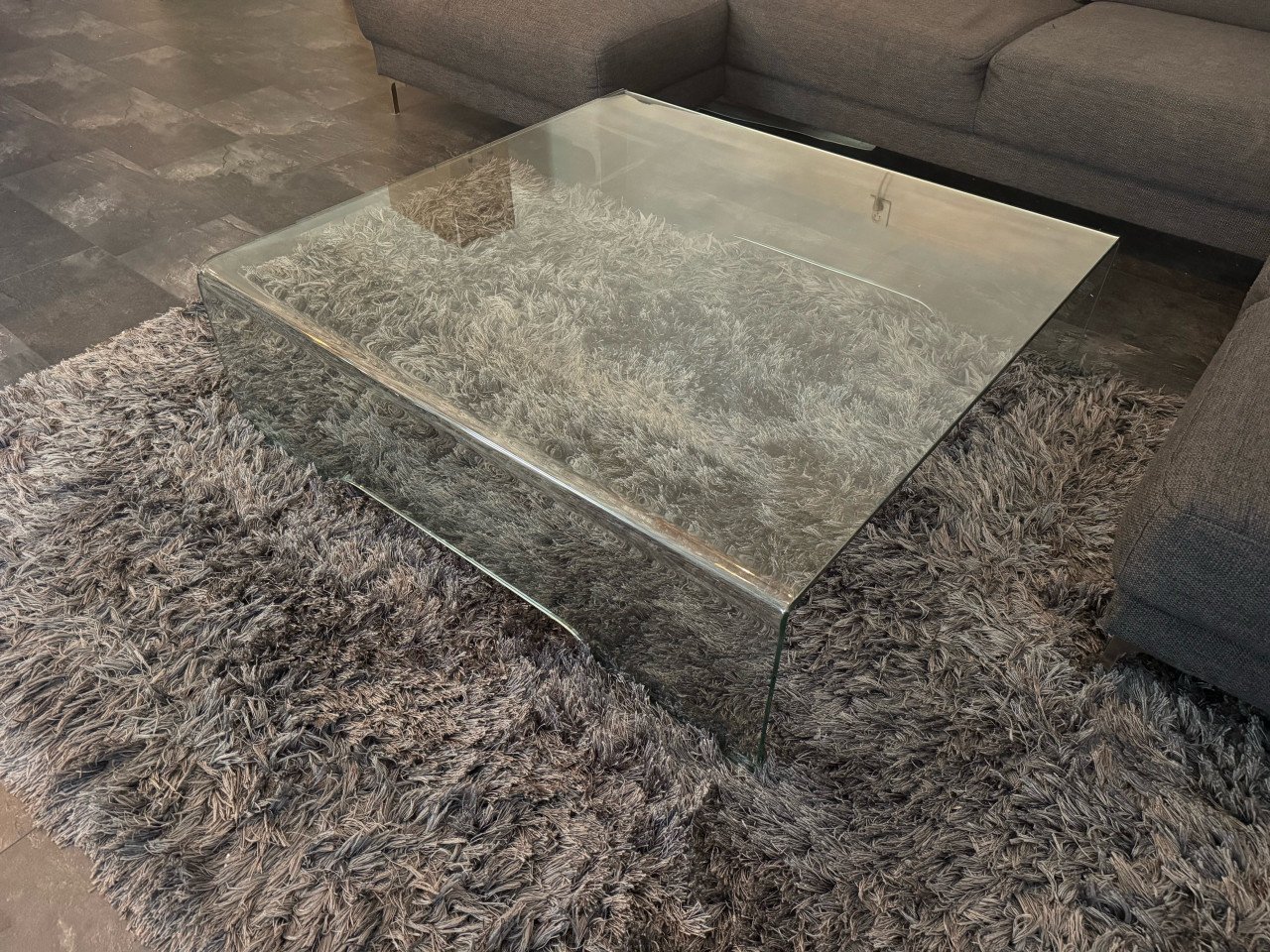Moderne glazen salontafel 105x105 – Nette staat