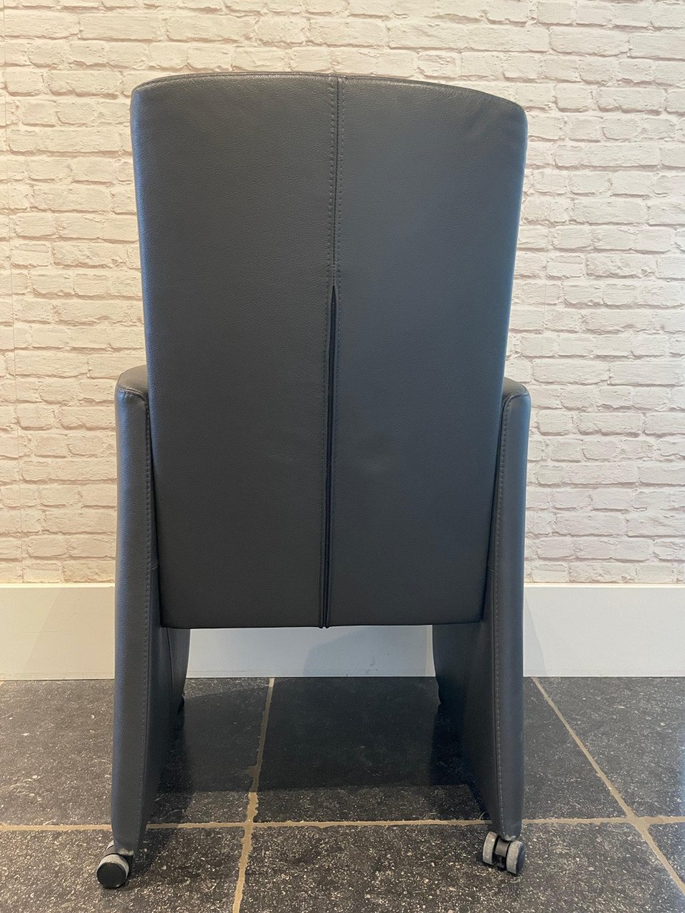 4x leren eetkamer fauteuil/ eetkamerstoel