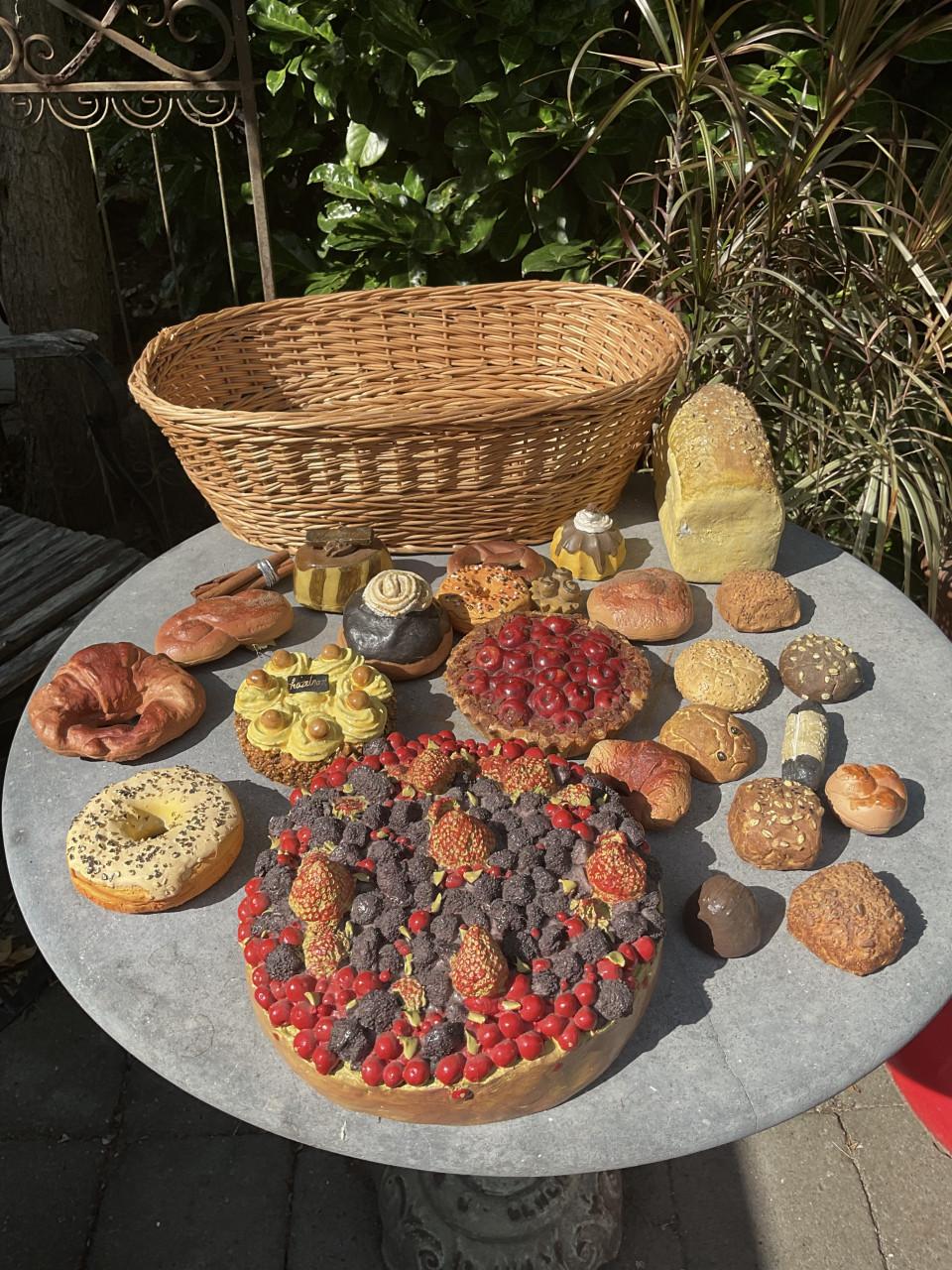 Etalage materiaal van een bakkerij