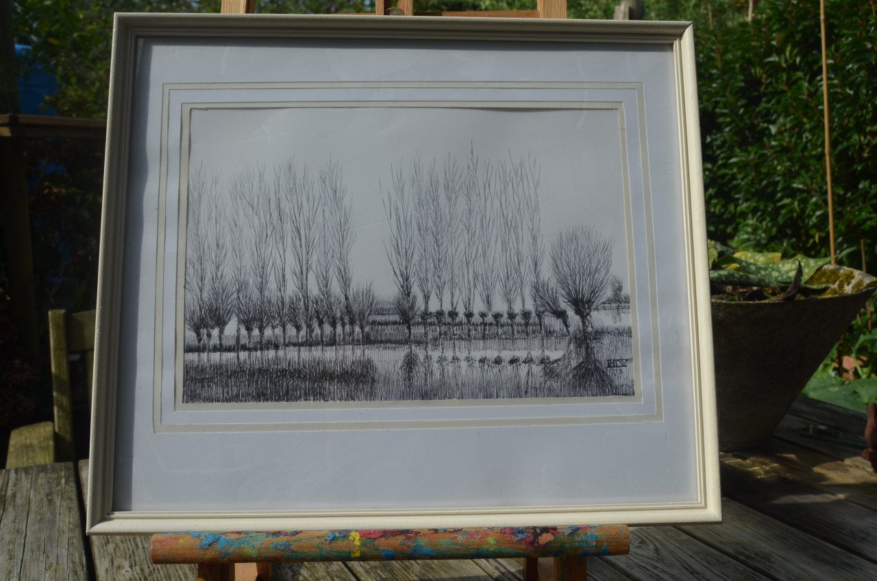 10 x Hendrik Voskuijl (1893 - 1980) potloodtekeningen (3) o.a. Ommen