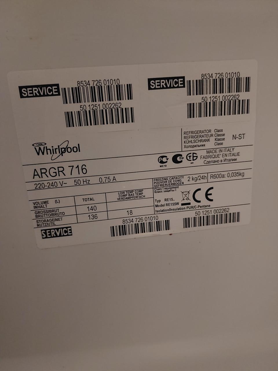 Whirlpool Inbouw Koelkast met Vriesvak