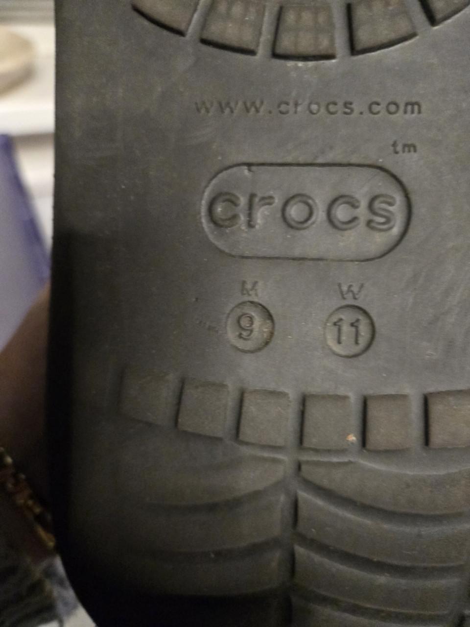 Zwarte Crocs-klompen met plateauzool, Maat 11 / 45