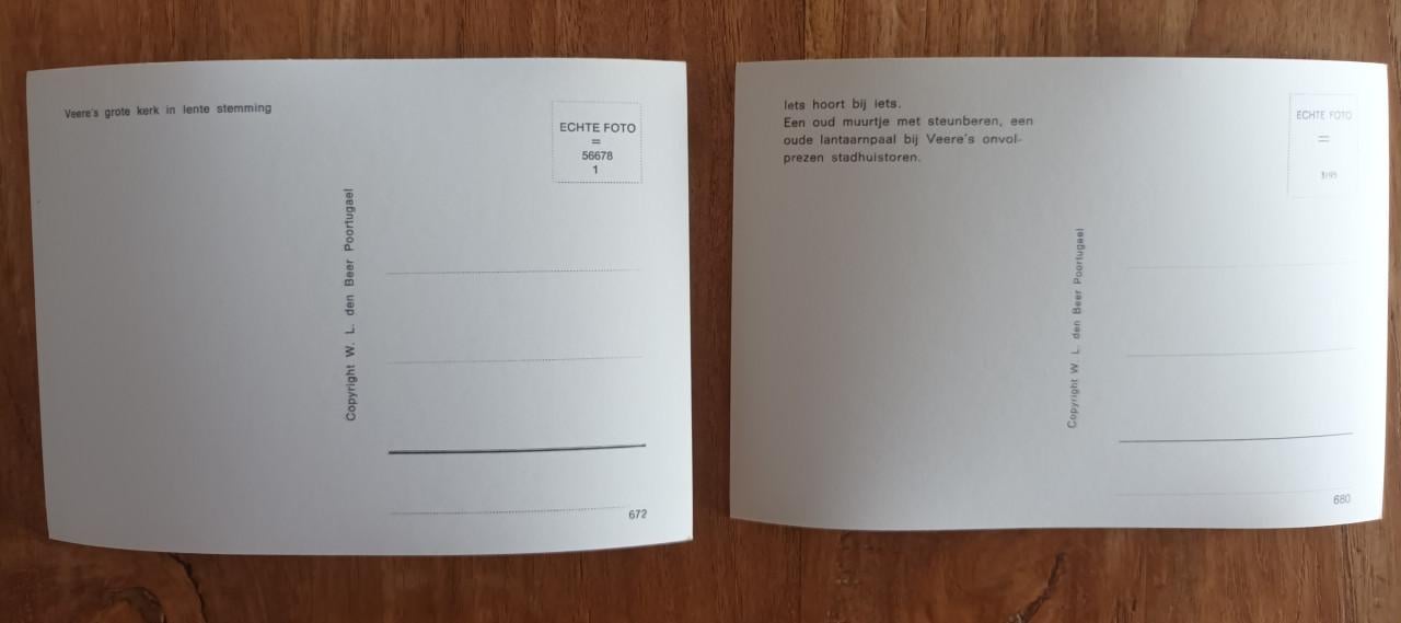 2 Foto-Ansichtkaarten Veere